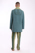 Jacket in faux fur with embroidery on the back